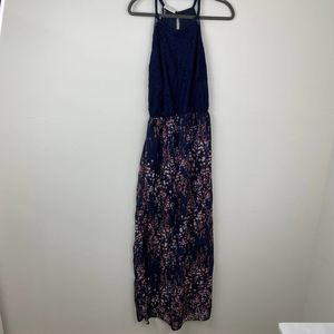 Maurice's, Navy blue floral maxi dress.